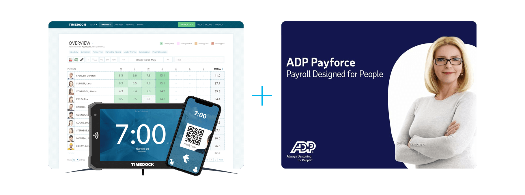 TimeDock + ADP Payforce Screenshots