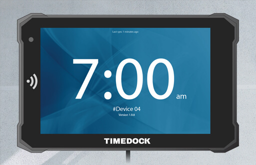 TimeDock cloud based time clock with RFID employee badges