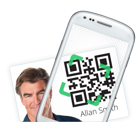 Scanning QR code signs in an Orchard to clock into TimeDock for online timesheets.