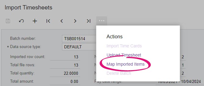 MYOB Acumatica map imported items